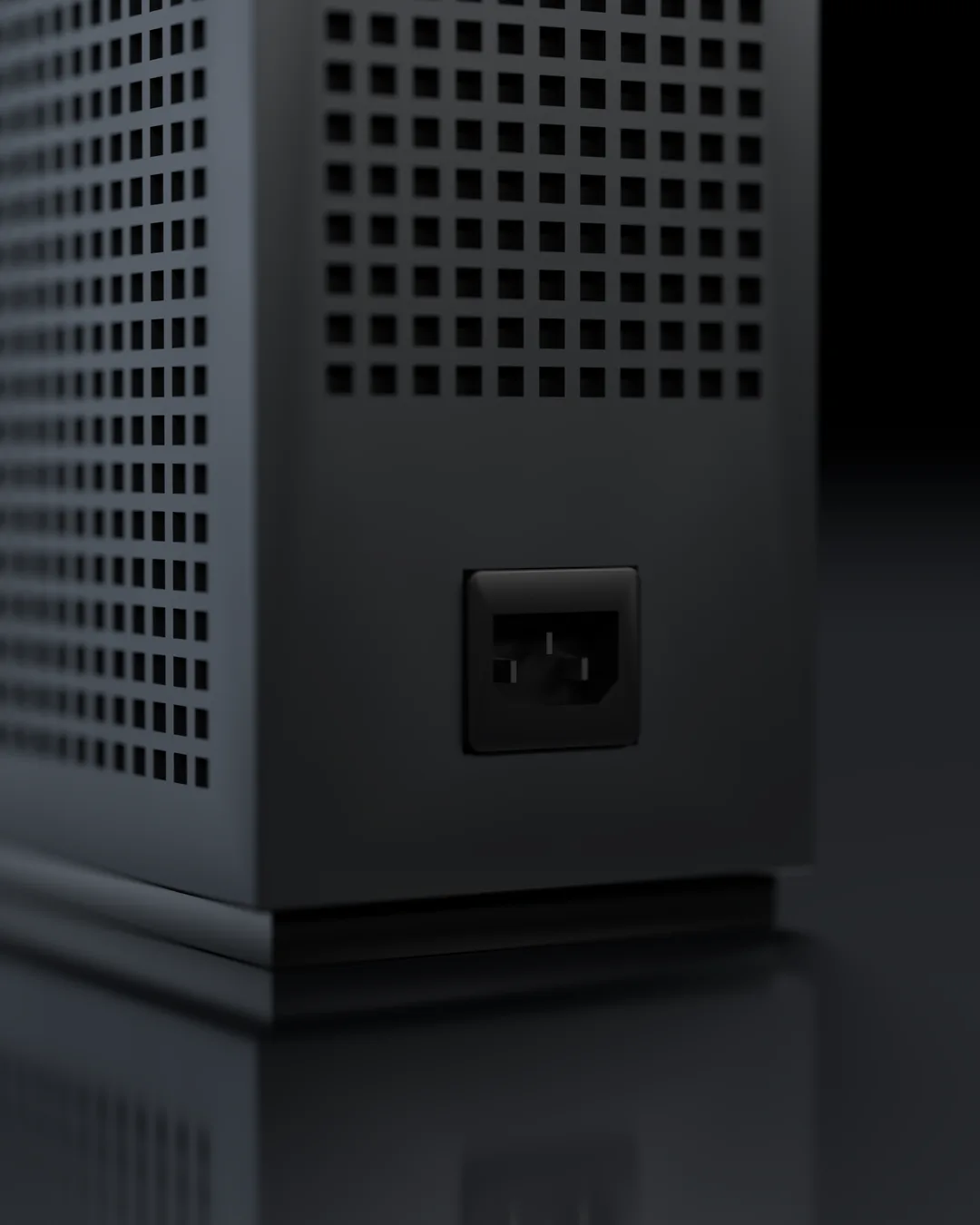 The back: one power inlet and nothing else
